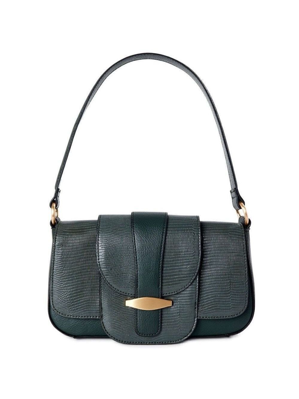 NWT Beautiful Time and Tru Women Shoulder Mia Green Handbag with gold Hardware